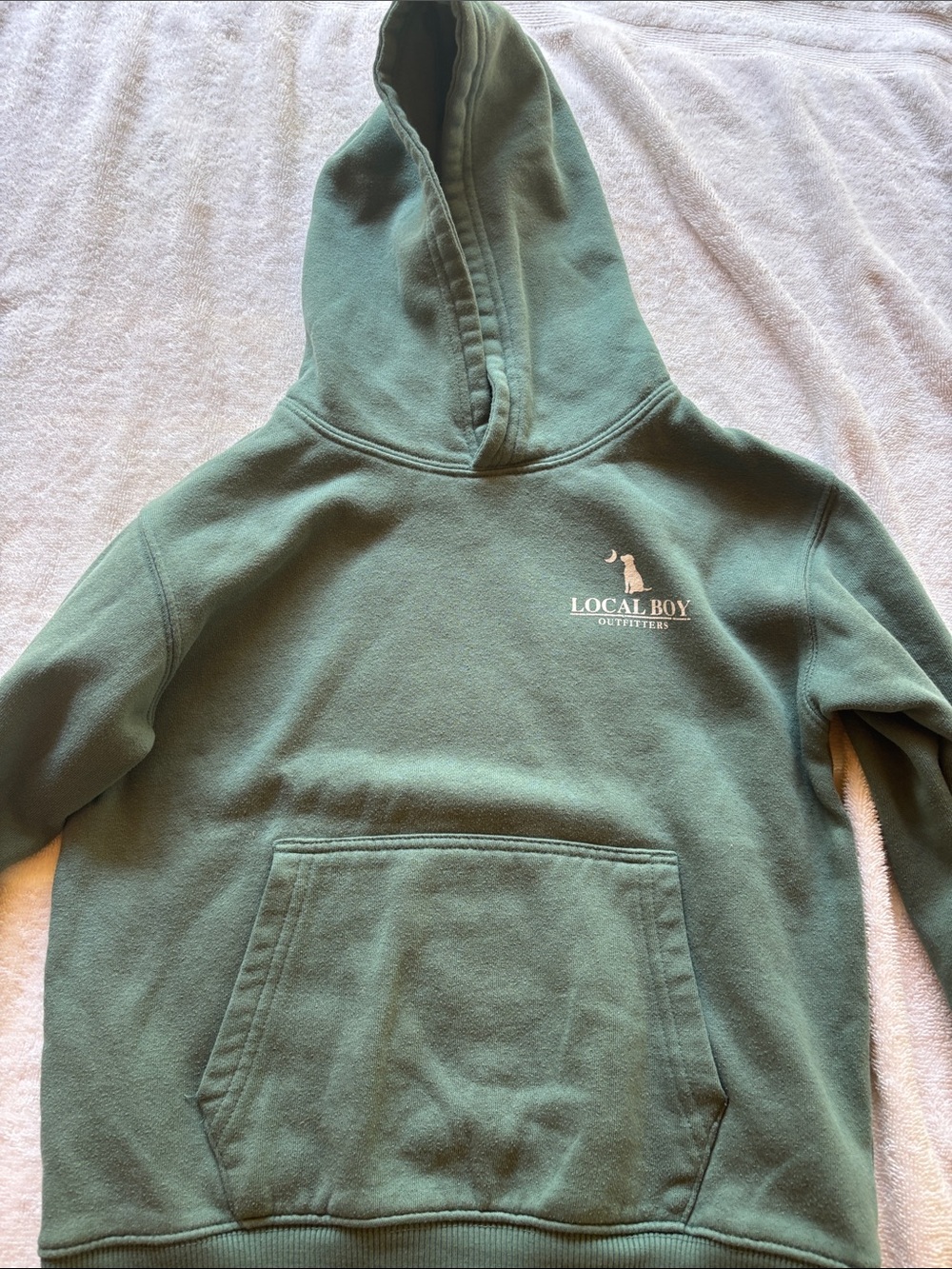 Local Boy Outfitters Kids Hooded Pullover Sweatshirt in Green